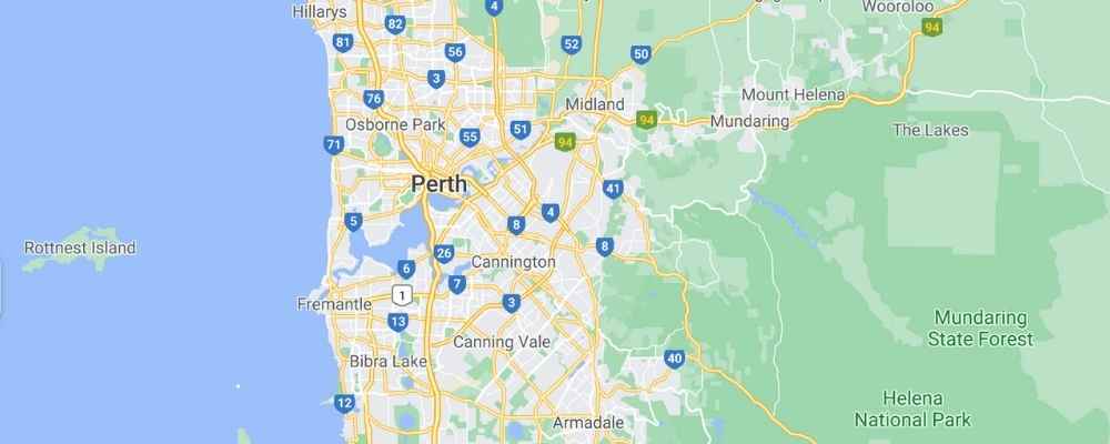 Map of Perth & suburbs