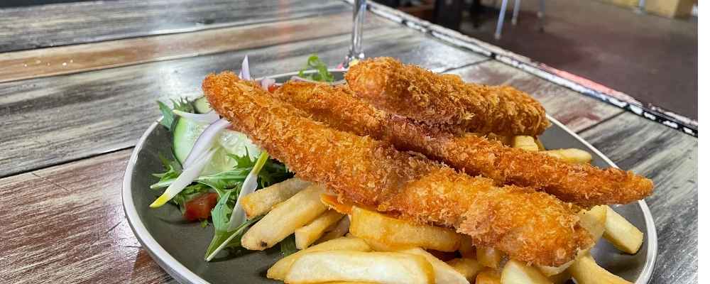 Fish & Chips at Lunchtime at Wobbly Chook