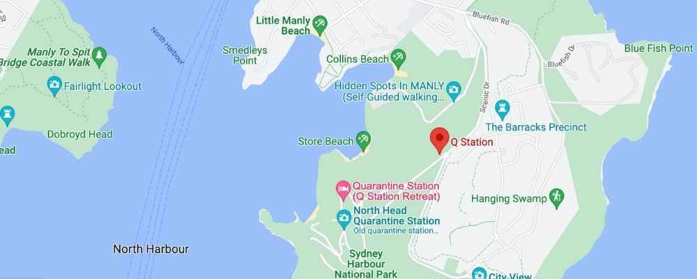 Map of Q Station Manly